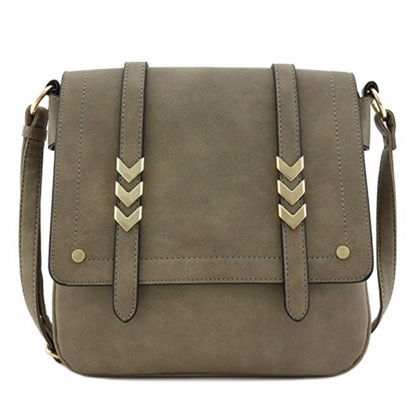 Double Compartment Large Flapover Crossbody Bag - Picture 1 of 5
